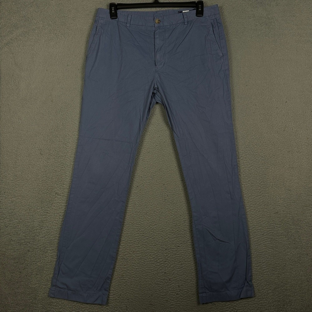 Vineyard Vines Breaker Pants Mens 36X34 Blue Slim Fit Chino Flat Front Straight